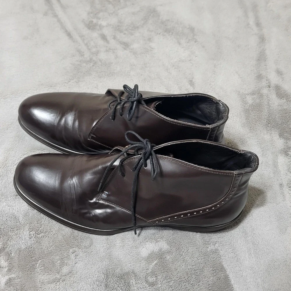Certo Dress Shoes Mens EU 46 12.5 Brown Leather Derby Lace Up Ankle Chukka Boots